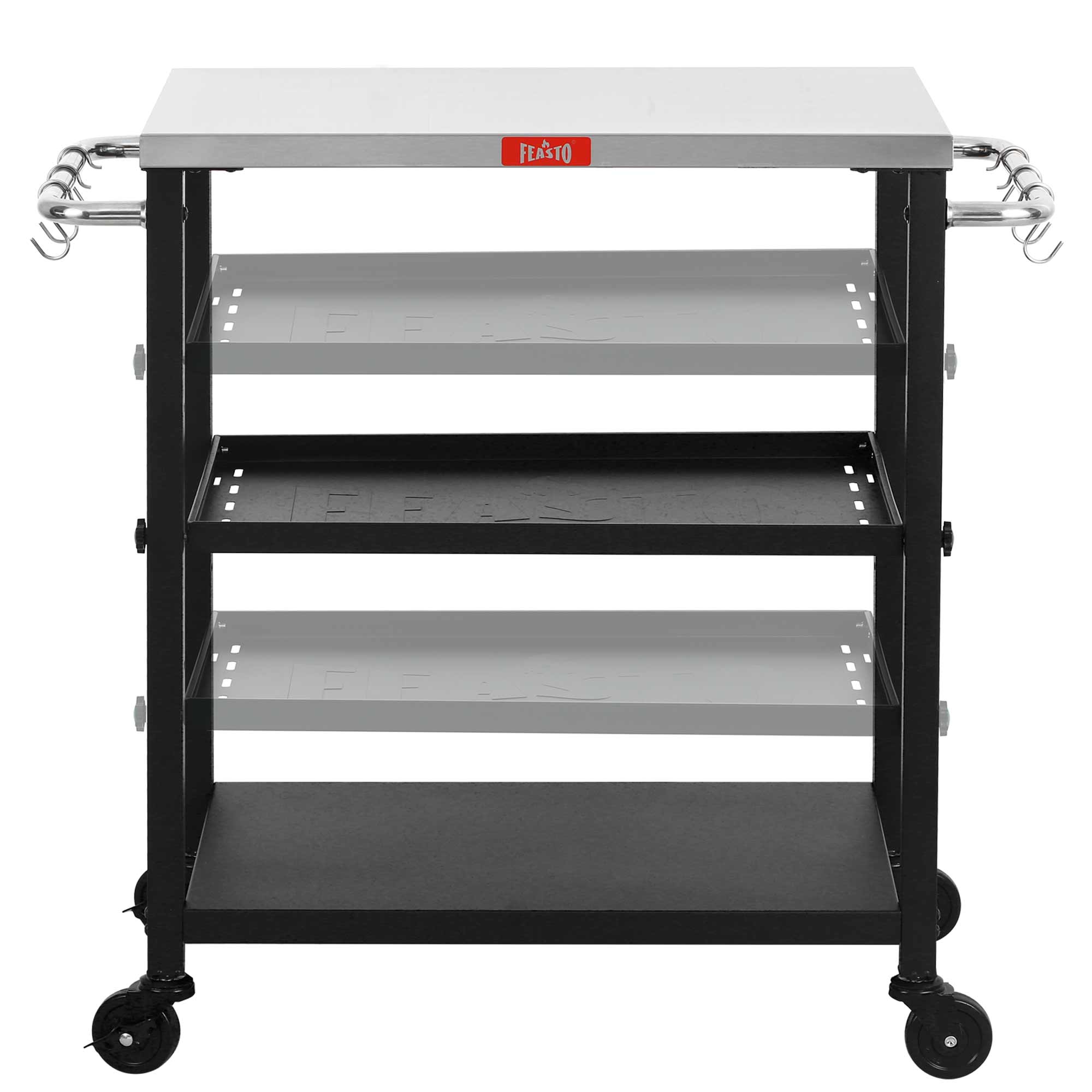 Oven Cart Table with Pizza Topping Station, Work Cart Outdoor