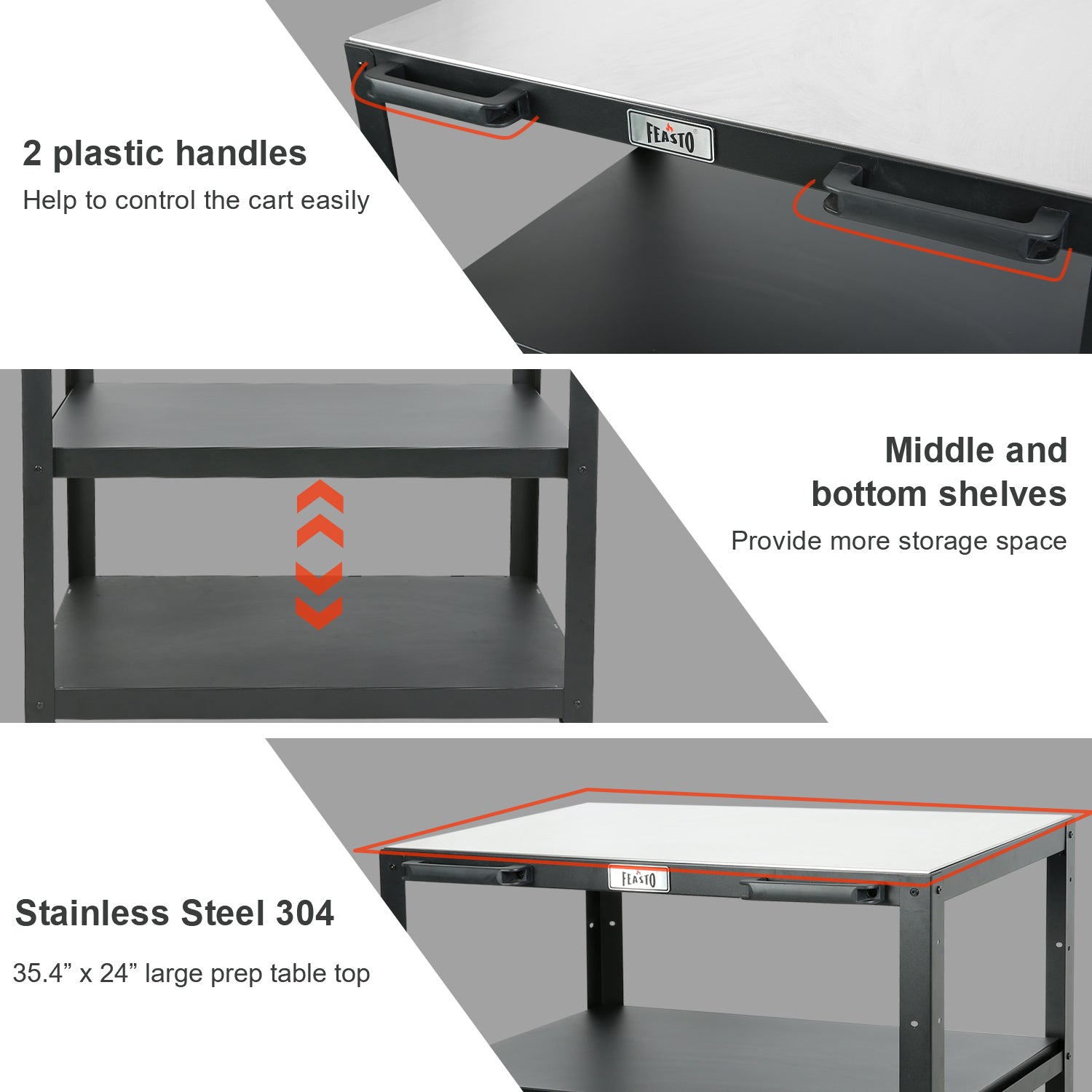 Feasto KT2435B Stainless Steel Outdoor Kitchen Series Counter Sink