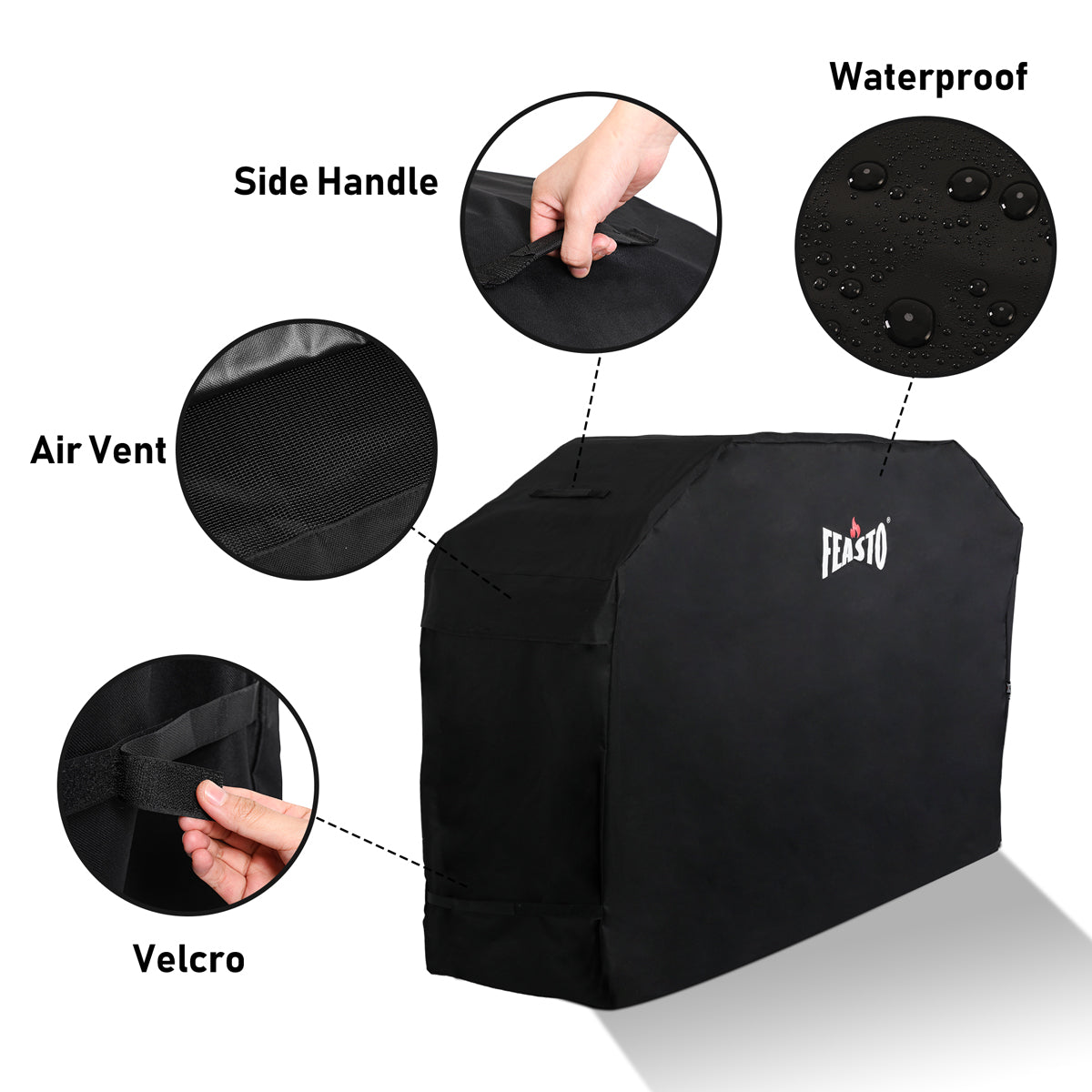 FEASTO Barbecue Grill Cover 72 inches Outdoor Large Waterproof Gas and Charcoal Grill Cover Fits Weber Char-Boil Nexgrill and more(L72” x W26” x H51”)